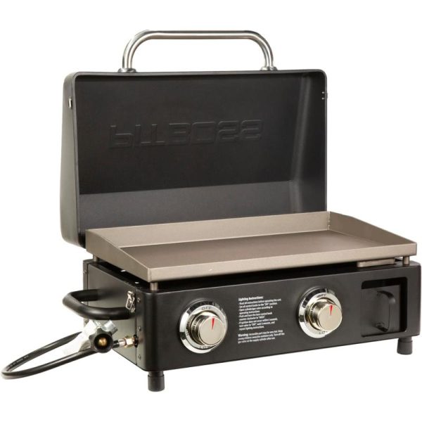 Pit Boss PB2BSPD Sportsman Tabletop Portable Gas Griddle, 2 Burner, Black(Black)