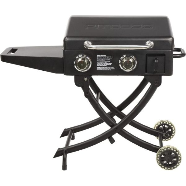 Pit Boss PB2BSPS Gas Griddle, 2 Burner with Folding Legs, Black(Black)